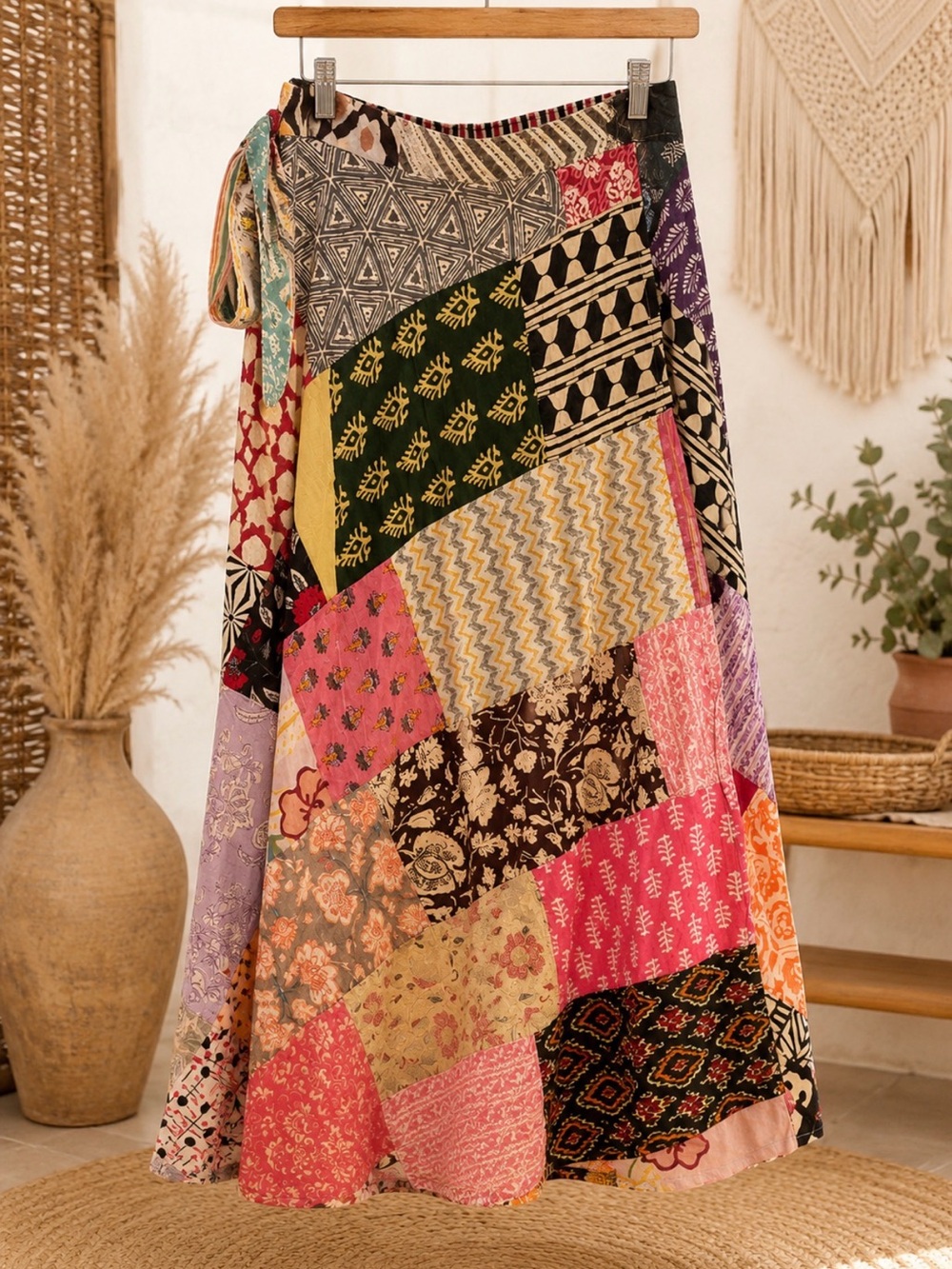 Jaded Gypsy JG-205 Patchwork Wrap Skirt One Size 100% Cotton -NWT